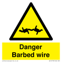 Danger Barbed wire Text: 